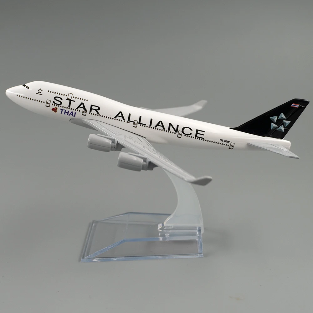 

Самолёт в масштабе 1/400, самолёт Боинг 747 THAI Star Alliance 16 см, модель самолета из сплава B747, игрушки для детей, подарок для коллекции