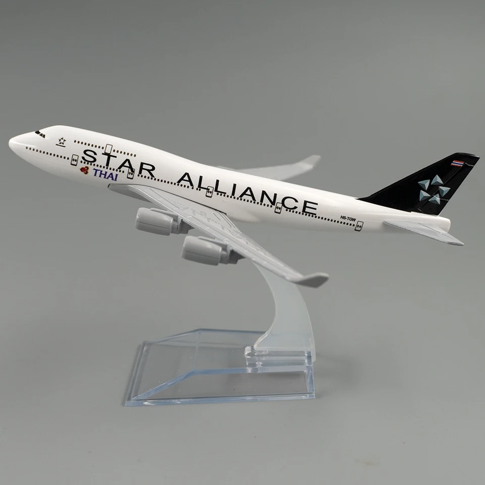 1/400 Scale Aircraft Boeing 747 THAI Star Alliance 16cm Alloy