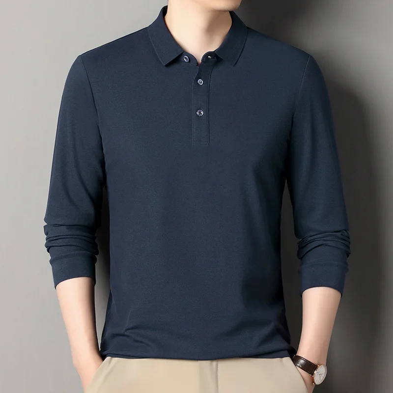 

Men's Long Sleeve Shirt Fashionable Geometric Cotton Business Workwear Dad Clothes Spring Autumn New Style Turn-down Collar