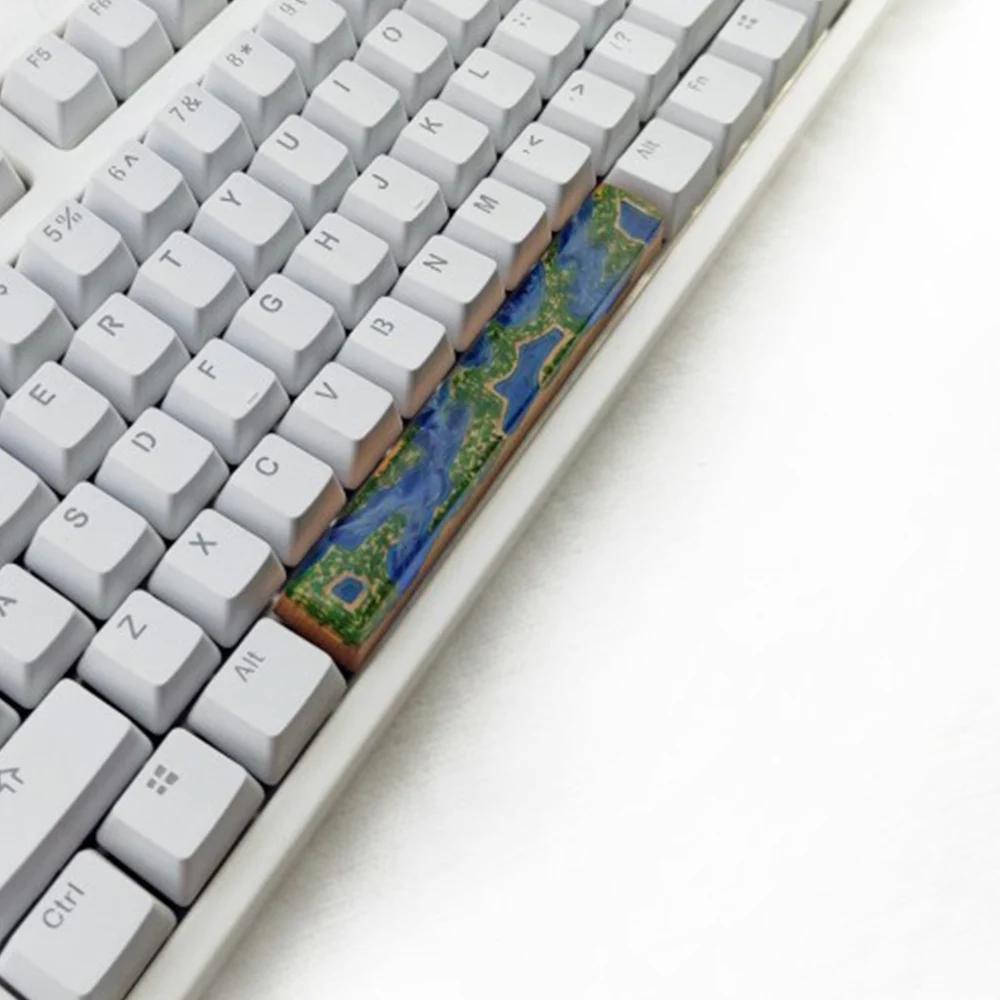 Resina Keycaps para teclado mecânico, Keycap retroiluminado, eixo satélite, Handmade, OEM, 6.25X Barra de espaço, montanhas exuberantes