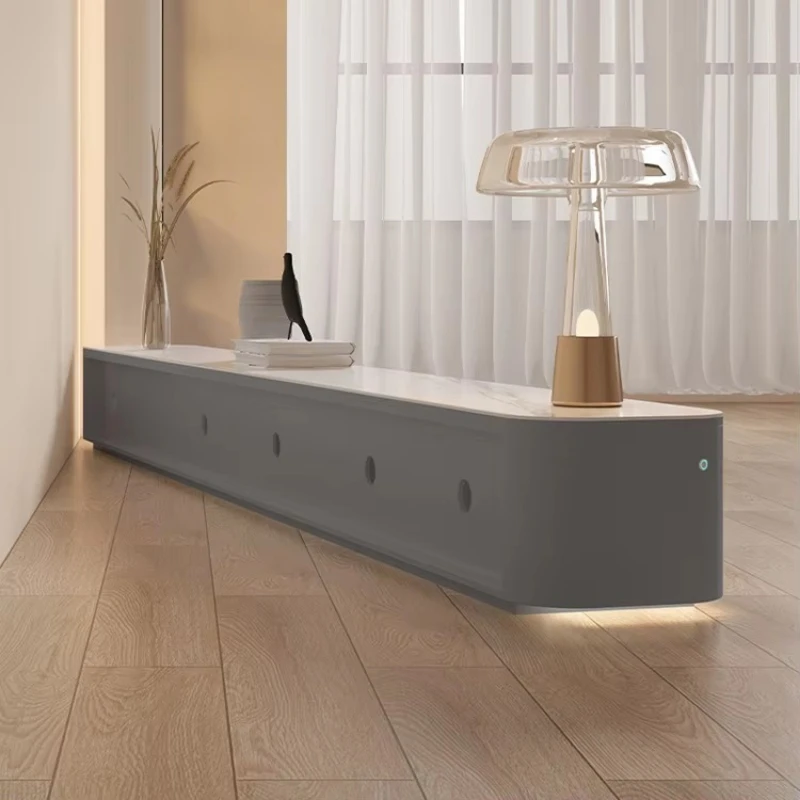 Nordic light luxury extended TV cabinet coffee table set floor-to-ceiling Italian style rock slab furniture