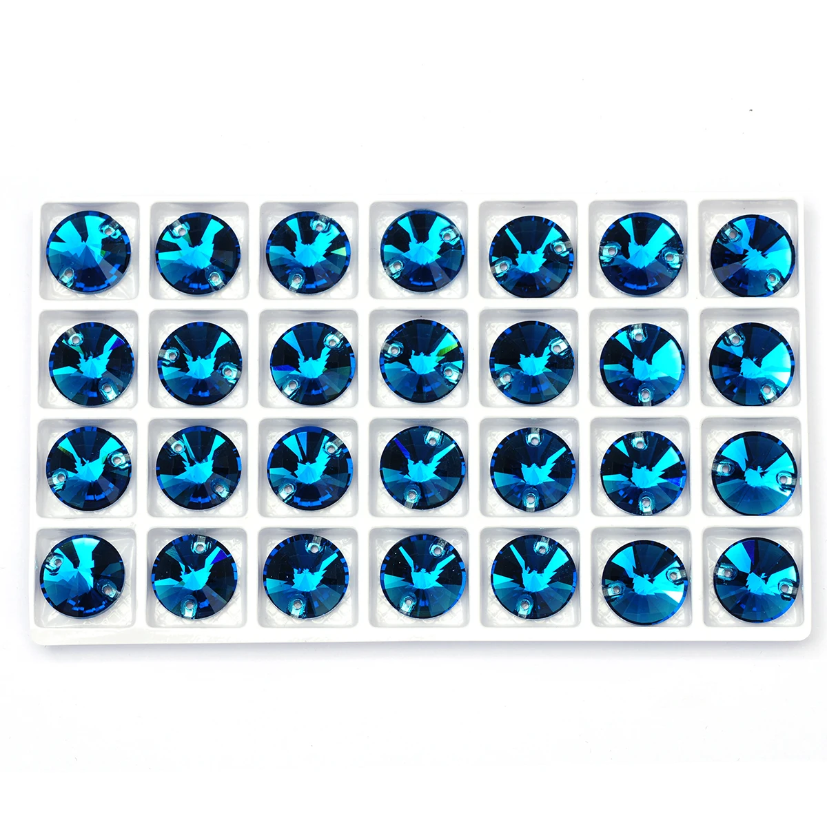 Pubrilex Rivoli-Form Aufnähbare Strasssteine Runde Kristall-Strasssteine Flache Diamanten für Handarbeiten und Hochzeitskleider – Detail 16