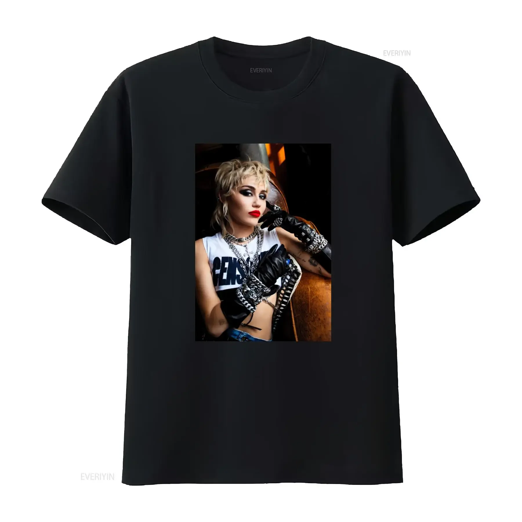 Miley Cyrus Plastic Hearts Print T Shirt Trendy Rock Style for Women Sizes S 5XL vintage Washed homme graphic Stylish fashion