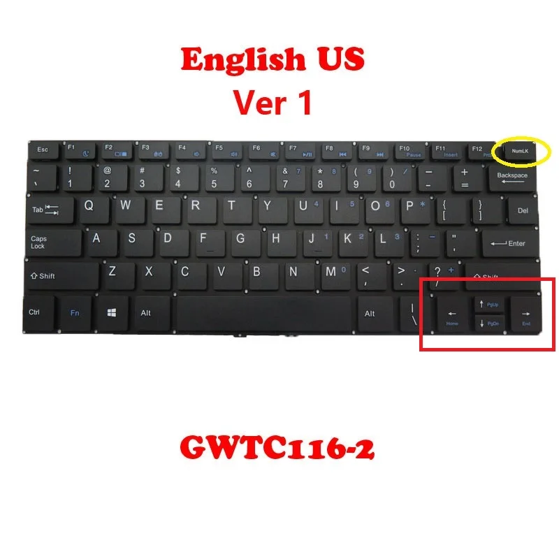 Laptop Keyboard For Gateway GWTC116-2 GWTC116-2BK GWTC116-2BL GWTC116-2IN GWTC116-2Y English US Black New (VER1 / VER2)