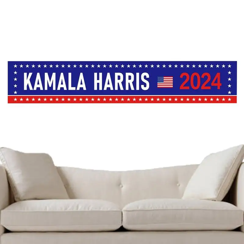 Kamala Harris Banner Outdoor Decorative Banner 8.2x1.5 FT Hangable Flag Large Supporter Banner Flags Election Banner For Garden