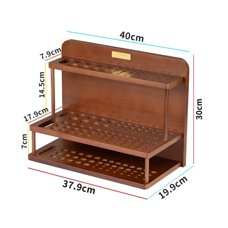 MEEDEN MEEDEN Large Desktop Pen Holder Pen Hanging Storage Brush Holder Antique Student Study Four Treasures Shelf Retro Walnut