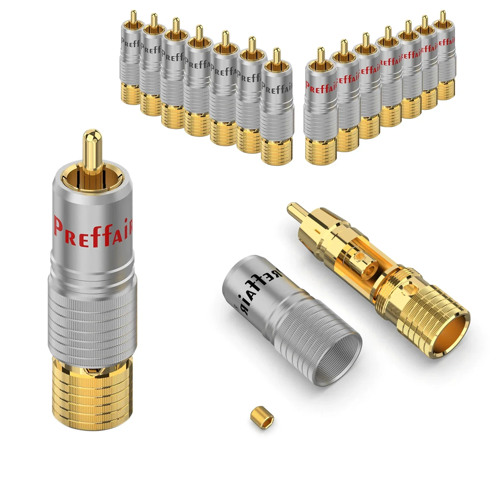 RCA Plug Gold Plated Audio Video Connector HIFI Audio RCA Self Locking Preffair RCA For Audio Cable Support  8.5MM Line