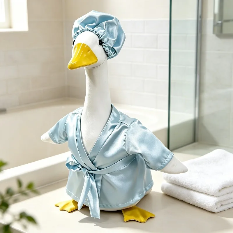 New Porch Goose Vacation Bathrobe Silky Smooth Gown Funny Holiday Yard Costume Without Goose