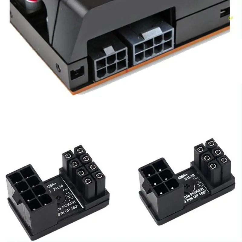 ATX 8pin 6pin ชาย 180 ° มุม เปิด 8Pin 6pin หญิง Power Adapter สำหรับโต๊ะ Dropshipping