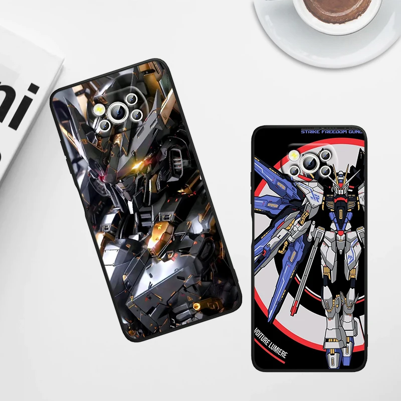 MOBILE SUIT GUNDAM For Xiaomi Poco X6 X5 X4 X3 F4 F3 NFC M6 M5 M4 GT S Pro 4G 5G C65 Black Soft Phone Case