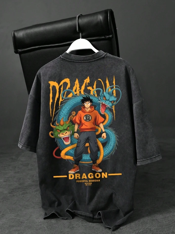 

Vintage Washed Anime Dragon Ball Print Graphic T Shirts Summer 2025 Y2k Oversized Men's Clothing Women's Short Sleeved Tee Tops