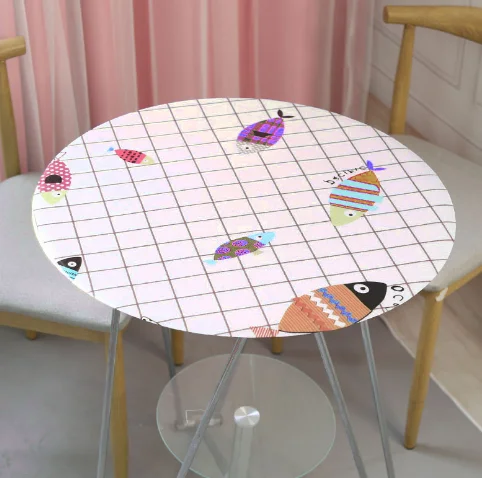 M2147 Cartoon pattern printin  Transparent PVC  Tablecloth waterproof  Oil proof  Non washable household use  Round dining table