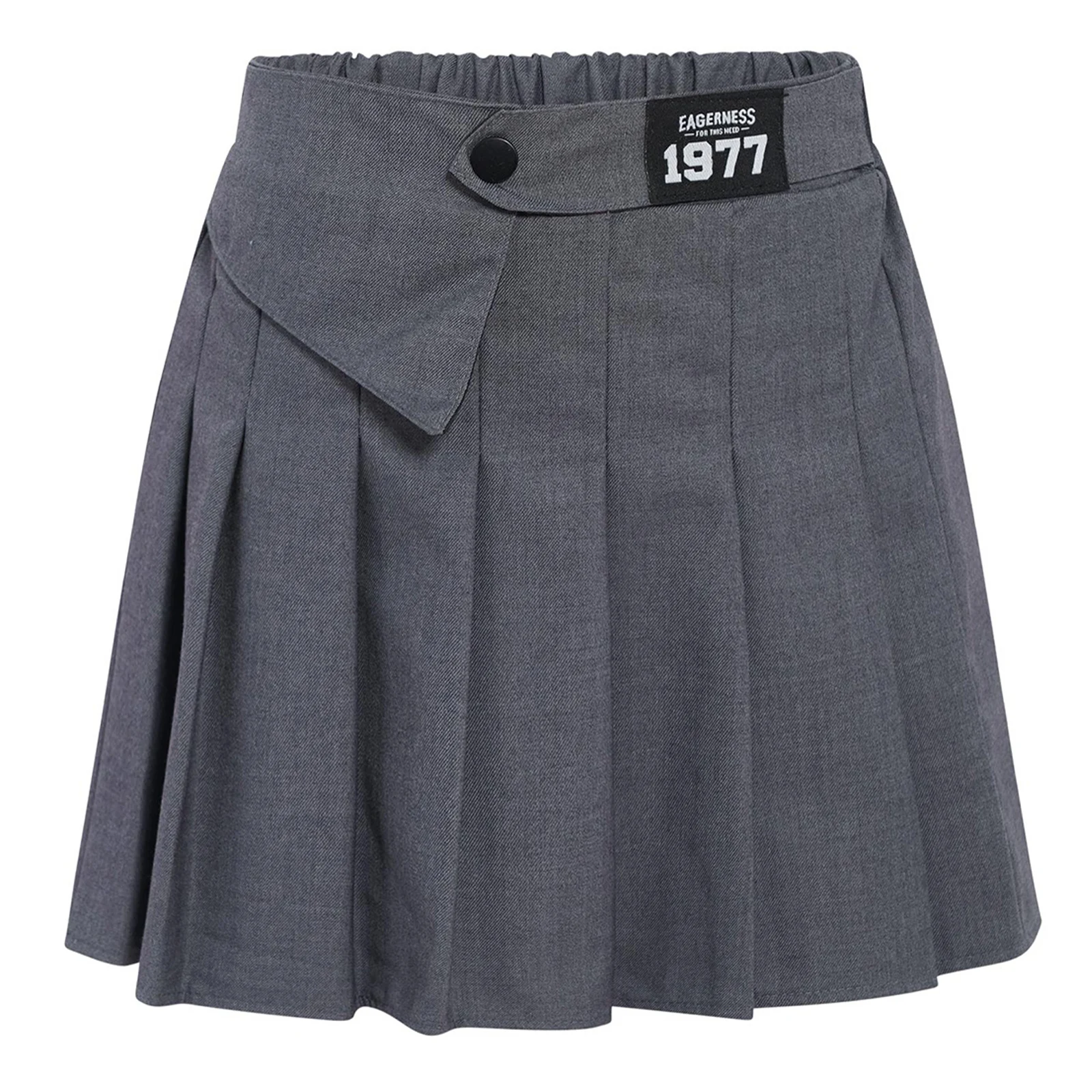 

Kids Girls Fashion Pleated Skirt School Uniform High Waist Elastic Back Waistband A-Line Miniskirt with Built-in Shorts