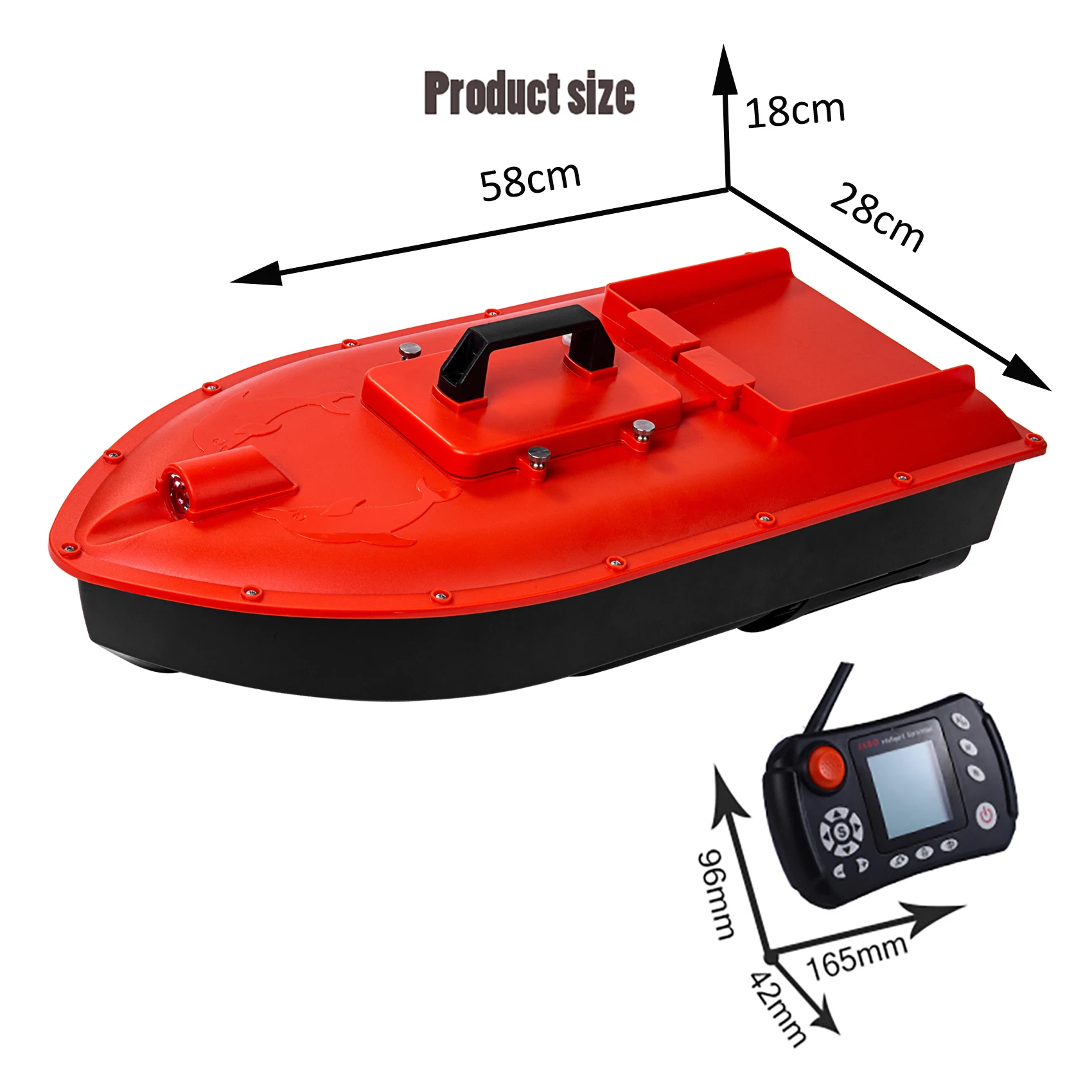 JABO-Dolphin Saltwater Fishing Bait Boat, GPS, Auto Navigation, Display in 11 Languages