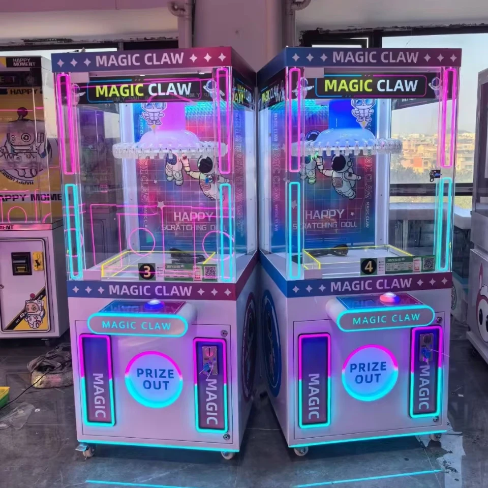 Custom Plush Doll Toys Claw Machine Coin Operated Vending Game For Sale For Shopping Mall 1 Year Warranty English Language