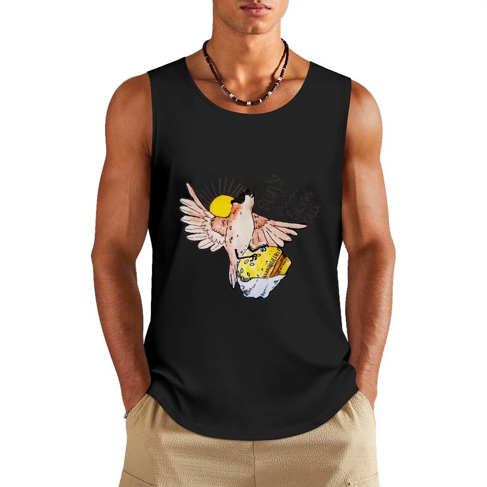 Sun's Out, Buns Out Tank Top Men's clothes luxury style summer clothes Bodybuilding shirt gym clothes man fitness