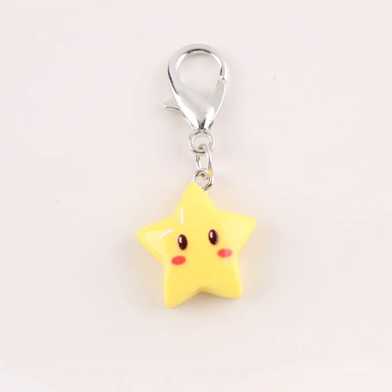 1/8Set With cute resin star keychain Pendant Set Can be used to decorate bags and accessories The perfect thank-you gift for tea
