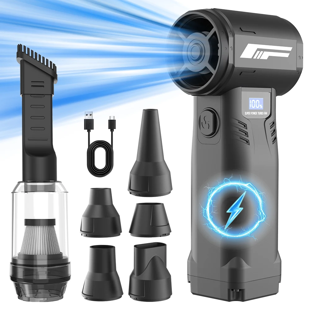 G1 High-Power Turbo Fan Hair Dryer with Brushless Heavy-Duty  ; Dust-Blowing Computer Cleaning