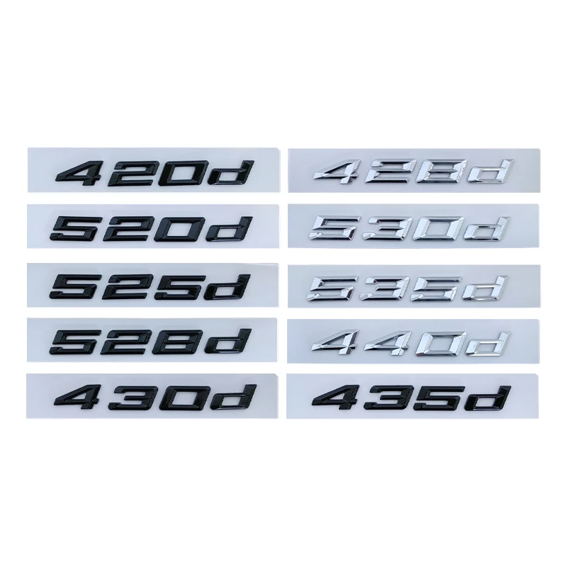 

3D Black Logo 520d 420d 428d 430d 435d 525d 528d 530d Emblem Letters Sticker Car Trunk Badge For BMW E39 E60 G30 F10 Accessories