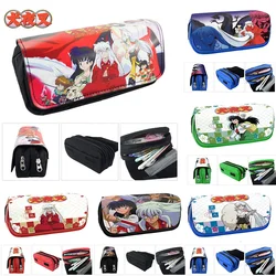 Anime Inuyasha Pencil Case Kawaii Cosmetic Bag Large Capacity Stationery Box Students Cartoon Pen Pencile Pouch Cosplay Gift Bag