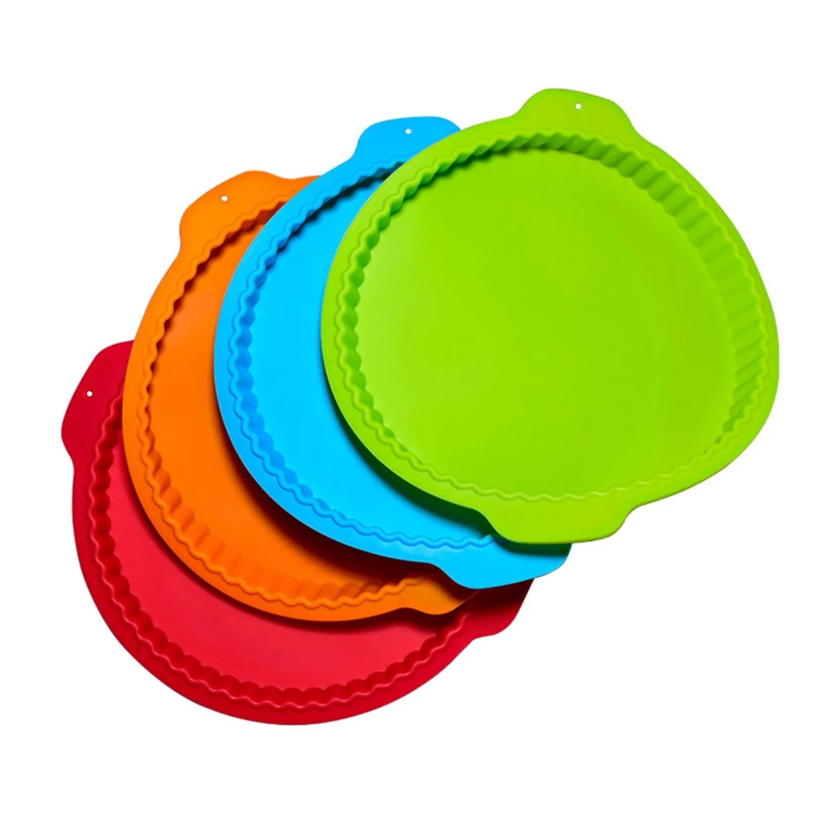 

4PCS Pizza Round Wave Silicone Baking Pans Handmade Cookie Bread Loaf Pizza Pie Toast Tray Thin Cake Mold Kitchen Tool