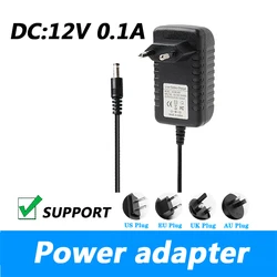 Adattatore di alimentazione 12V 100mA DC12V 0.1A raffreddamento piccola ventola trasformatore ricevitore adattatore di alimentazione spina UK spina AU 5.5*2.1MM