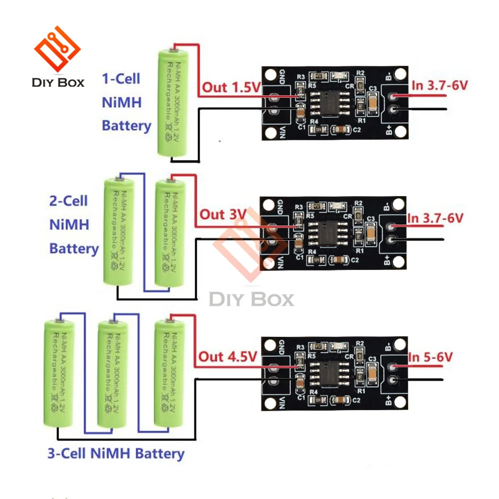 1S 2S 3S NiMH Battery Dedicated Charger Board DC 3.5V-6V to 1.5V 3V 4.5V 1A Constant Current Constant Voltage Charging Module