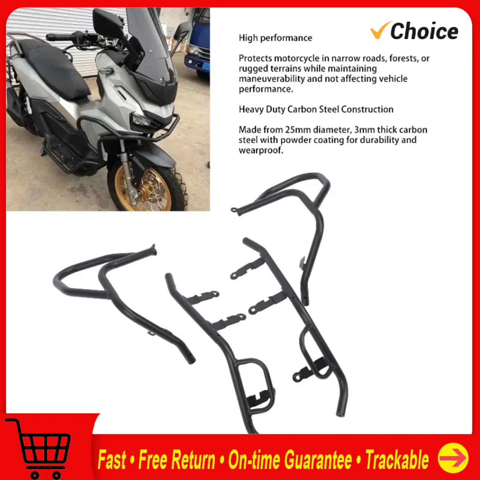 

Motorcycle Engine Crash Bar Guard Motorcycle Highway Side Frame Falling Protector High Adaptability for ADV160 2021 To 2024