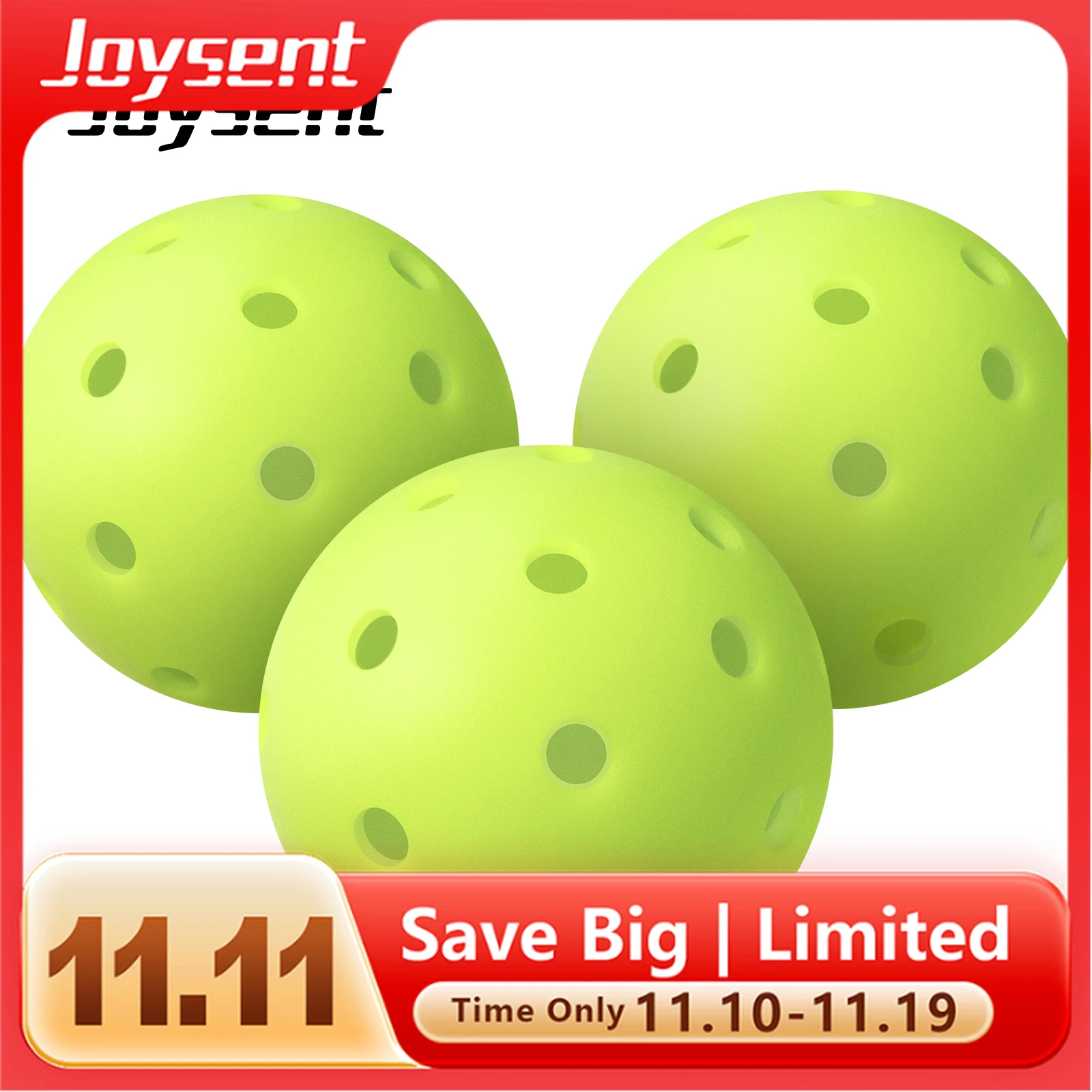 

Джозиновые профессиональные вращающиеся шарики для пиклбола на открытом воздухе, 40 отверстий, 74 мм, тренировочные соревнования, стандартный прочный полиэтиленовый материал