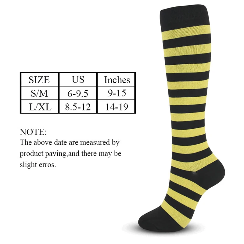 Leg Pressure Running Cycling Multi Color Compress Socks  Nursing Edema Varicose Veins For Travel Flight Over Knee High Stockings