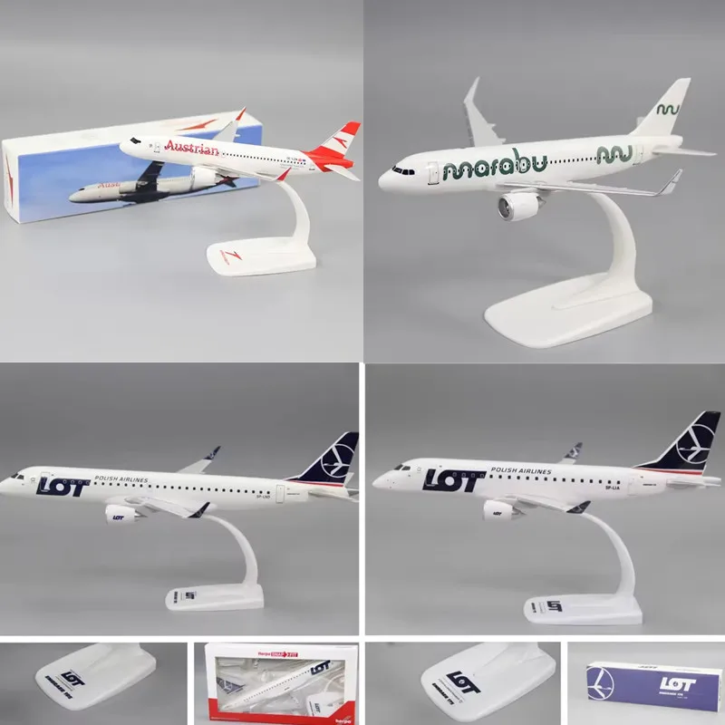 A320NEO Marabu/A320neo Austrian/E-175 E195 LOT Polish Air Airline Aircraft Assembly Plane Model Airplanes Collection Display