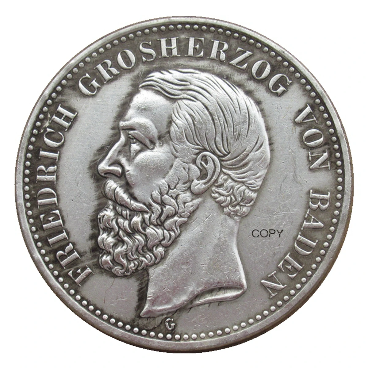 استنساخ ألمانيا 5 مارك جي مينت 1891-1901 عملة تذكارية مزخرفة مطلية بالفضة