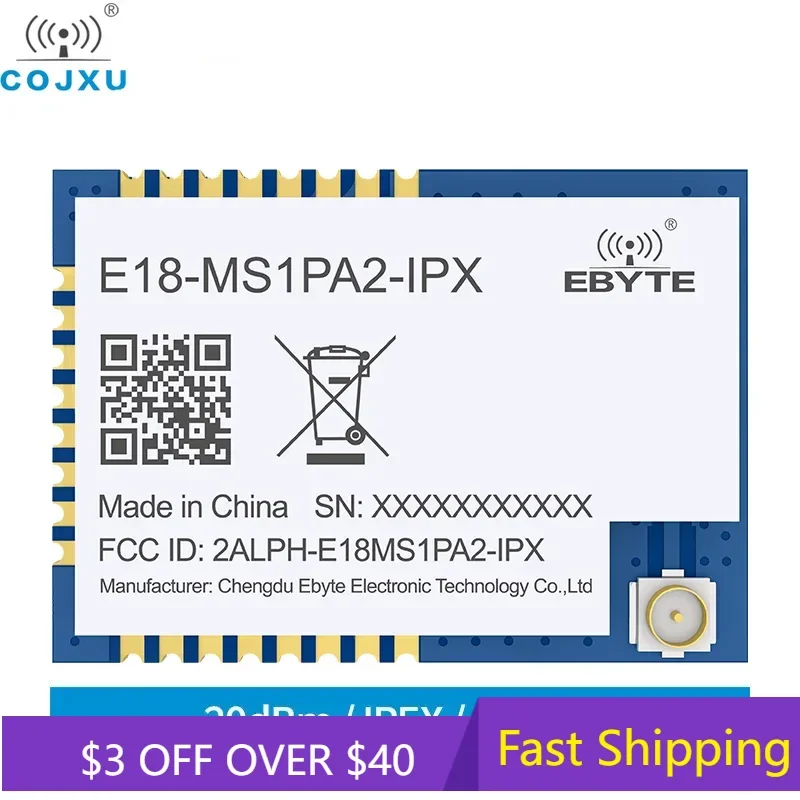 

Модуль ZigBee CC2530 2,4 ГГц Mesh Network cojxu E18-MS1PA2-I-P-X 20 дБм PA LNA 2,4G IoT SMD SoC Модуль беспроводного приемопередатчика