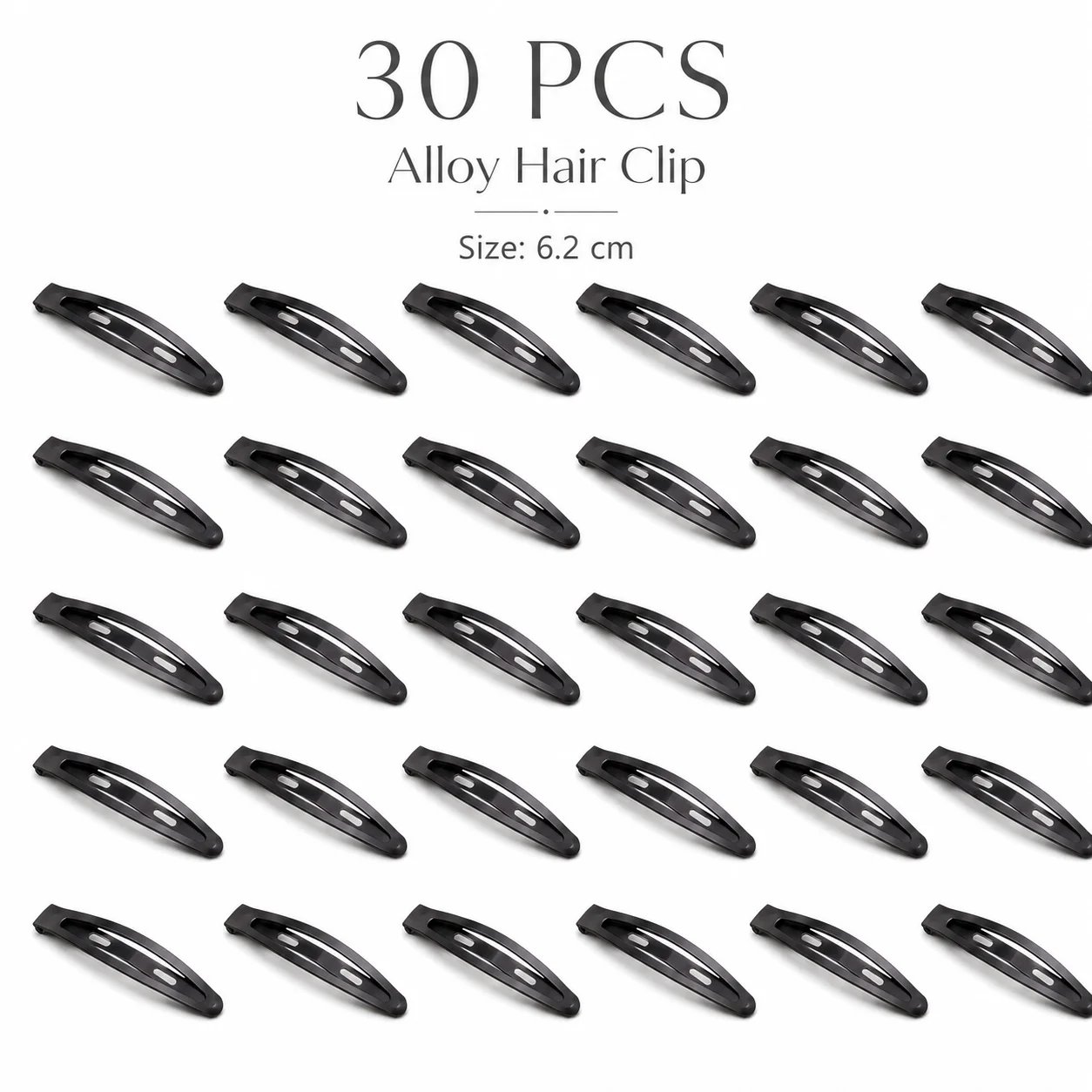 Hair Clips Set 10/20/30PCS Black Alloy Rectangular No Damage for Daily Hairstyling
