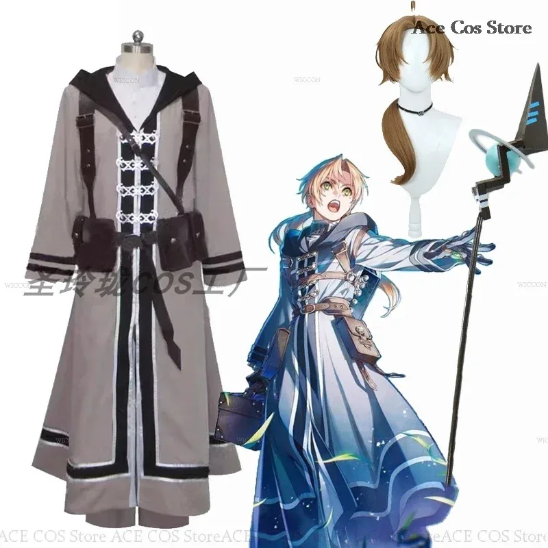 

Anime Mushoku Rudeus Greyrat Cosplay Costume Prop Wig Tensei Cosplay Adult Suit Halloween Party Men Trench Roleplay Outfit 2024