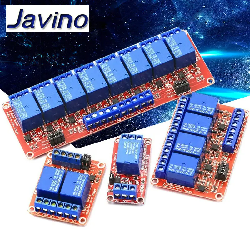 DC 5V 12V 24V 1 2 4 6 8-kanałowy moduł przekaźnika z osłoną z transoptorem / wyzwalaczem wysokiego i niskiego poziomu dla arduino Raspberry Pi