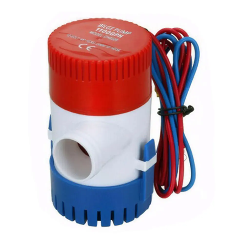 1100GPH Mini Electric Water Pump 12V Submersible Boat Marine Bilge Pump Marine Electric Bilge Pump for Fishing Boats RV Marine