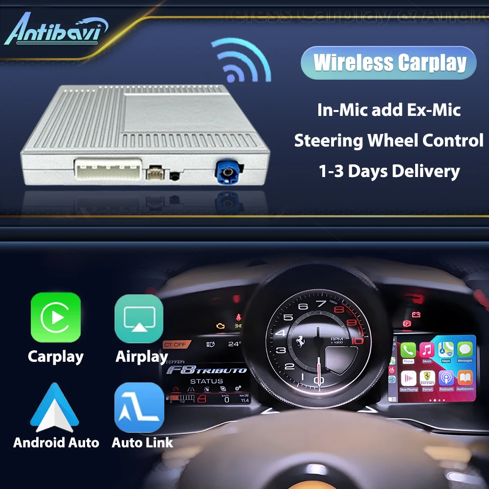 

Wireless CarPlay6.5" 8.8 '10.25" For Ferrari F12 F458 812 F488 F8 Potorfino Android mirror link AirPlay CarPlay function