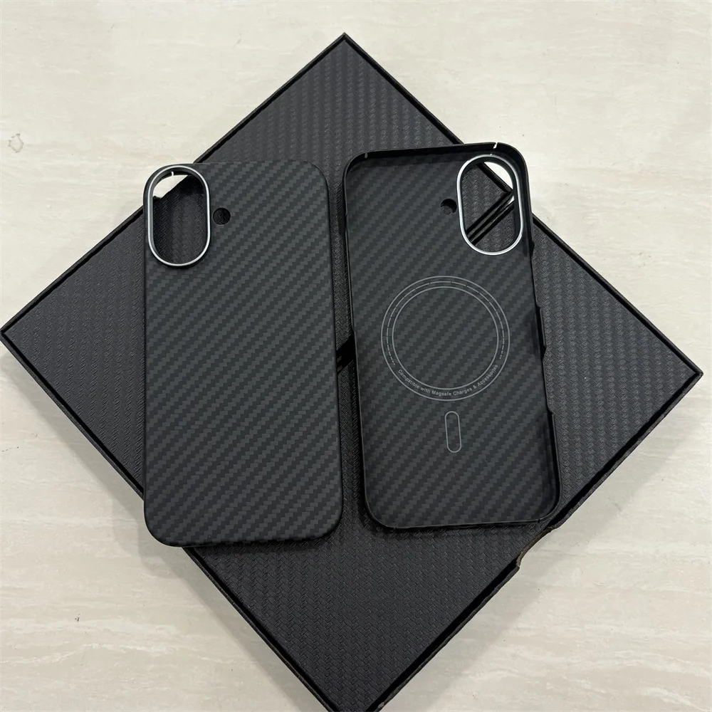

For iPhone 16 Pro Max Carbon Fiber Cases Kevlar Aramid Fiber Case for iPhone16 16 Pro 16 Plus Magsafe Carbon Fiber Phone Cover