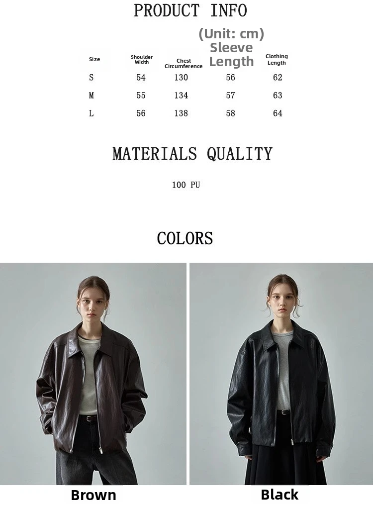 Damen-Herbst-Lederjacke im K-Stil, High-End-Designer-Nische, lockerer, schlanker, kurzer Stil, oberer Oberbekleidungsmantel