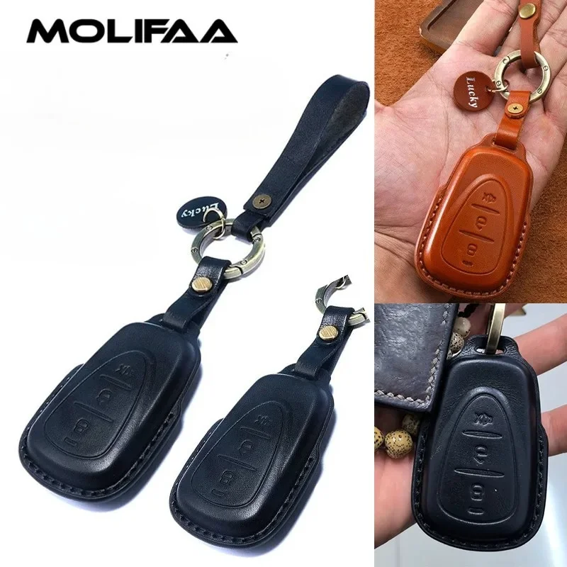 Motorcycle PU Leather Key Cover For Sym Husky 150 Adv Joymax Z300 Cruise Fiddle 5 Buckle Chain Case Keychains Accessories