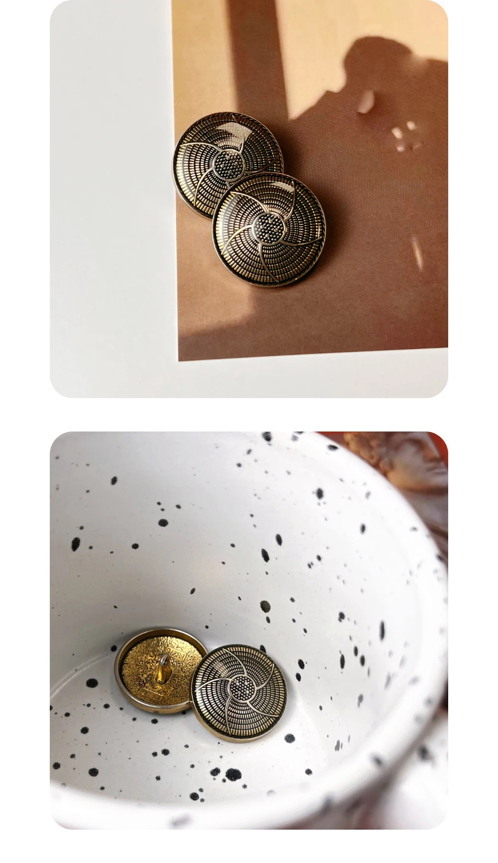 10 Stück Metallknöpfe, Nähzubehör, Zubehör für Kleidung, dekorative Knöpfe, DIY-Handwerk, runde Knöpfe für Kleidung, 25 mm – Detail 5