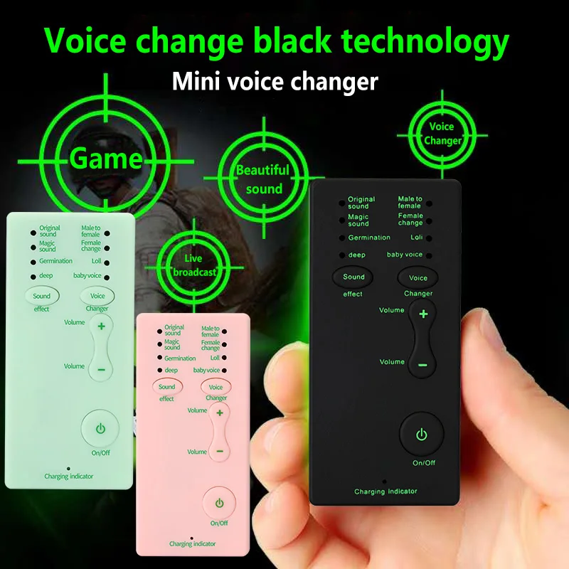New Voice Changer Mini Portable 8 Voice Changing Modulator with Adjustable Voice Functions Phone Computer Sound Card Mic Tool