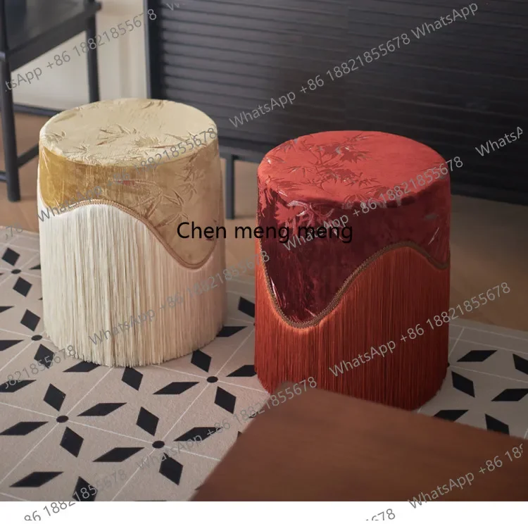 

Горячая распродажа: съемный и моющийся табурет в новом китайском ретро-стиле, французском средневековом стиле, из бархата с бахромой, для макияжа и переобувания.