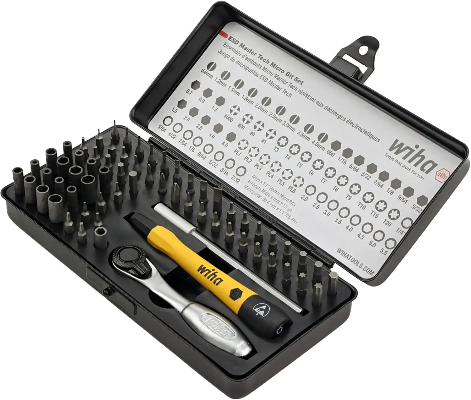 65 Piece System 4 ESD Safe Master Technician Ratchet and MicroBits Set,tools kit set,hand tools,woodworking tools,garage tools