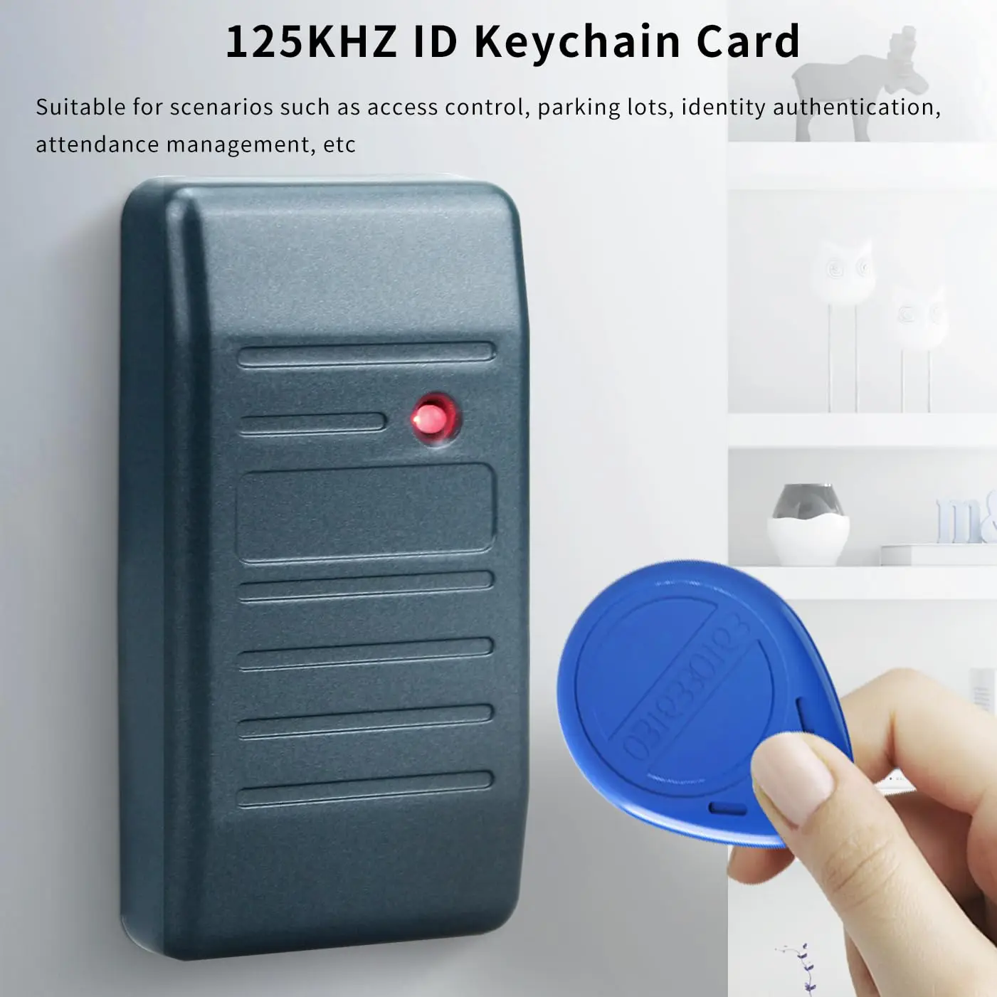 125KHz ID Access Keychain, Used for Access Control Systems Authorization, Not replicable, Non-Contact, TK4100/EM4100 RFID Card