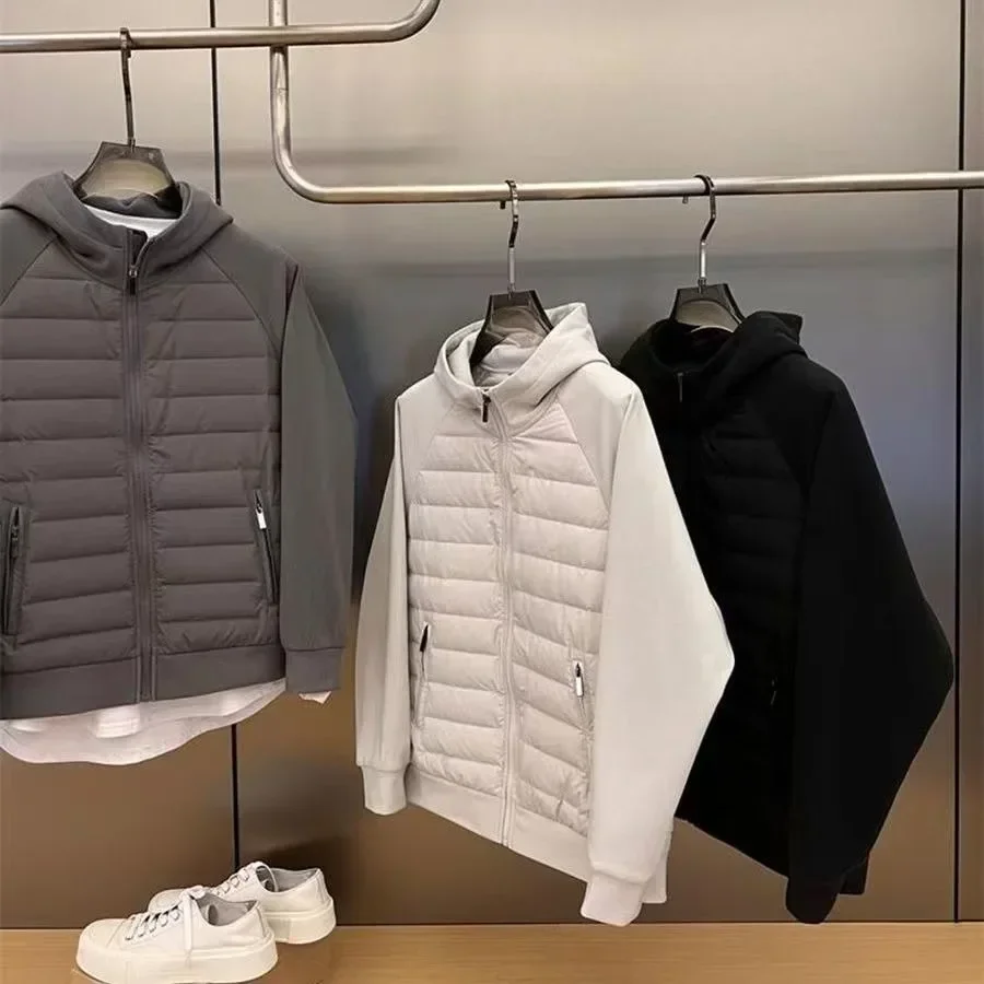 2024 New Men's Women's Spring Autumn Thin Cotton Quilted Jacket Simple Casual Cardigan Sweatshirt Hooded Couple Jacket