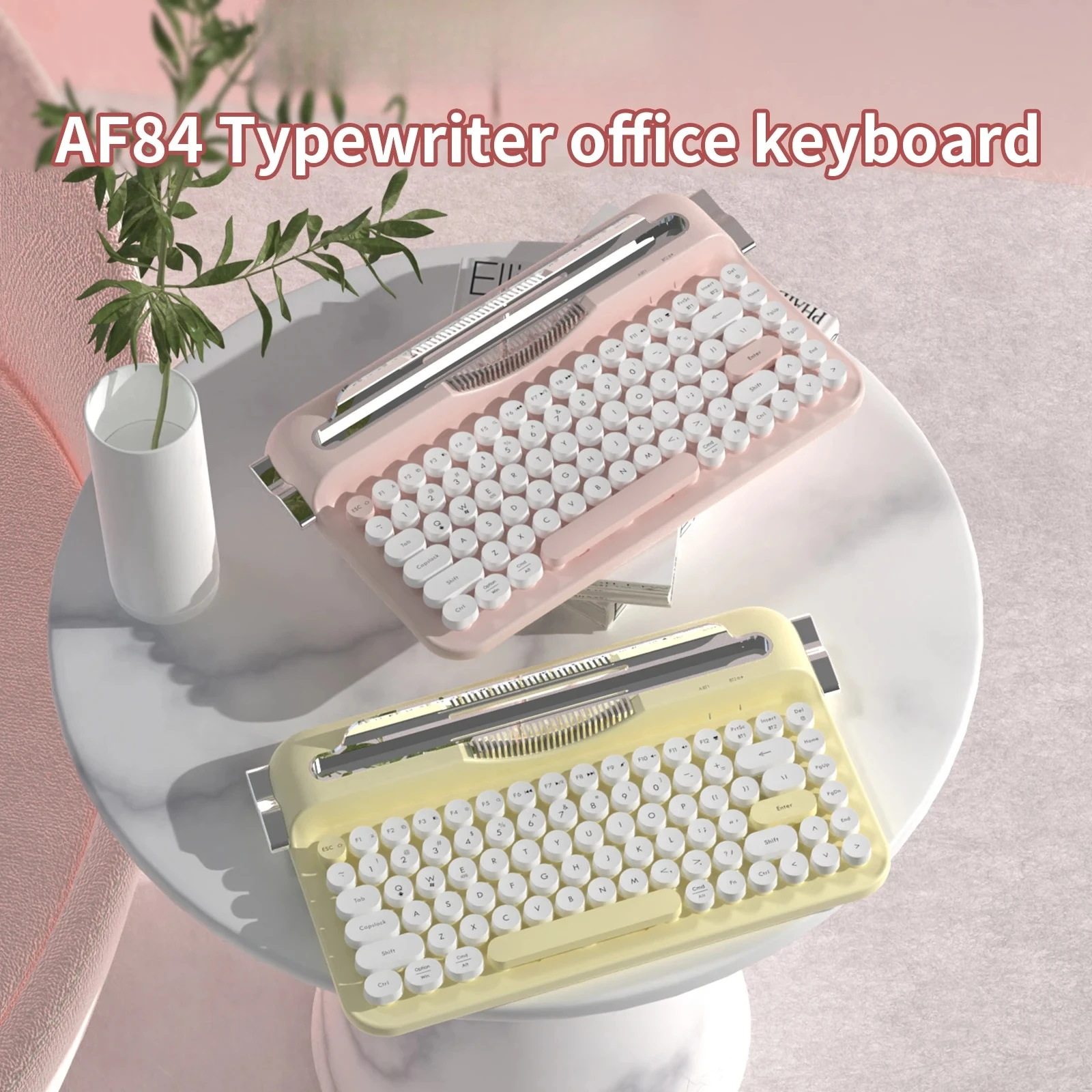 Klawiatura bezprzewodowa membranowa typu typownica Ajazz AF84, cicha, połączenie dwumodowe Bluetooth/2.4G, podstawka pod tablet i telefony komórkowe