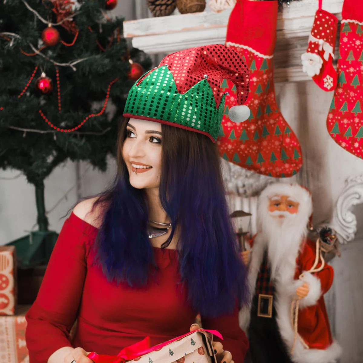 

Christmas Costumes for Kids Adorable Hat Party Favors Head Accessories Headwear Cloth Prop