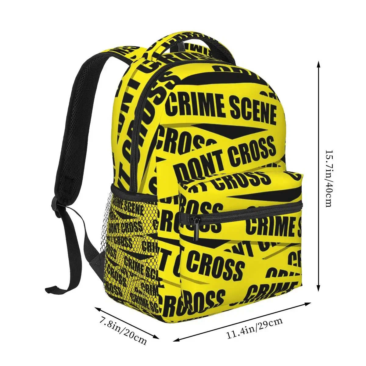 Dont Cross Crime Scene Tape Backpacks Boys Girls Bookbag Children School Bag Cartoon Laptop Rucksack Shoulder Bag Large Capacity